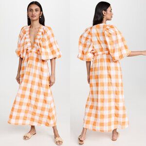 Sundress Tiya Dress in Big Gingham Orange NEW